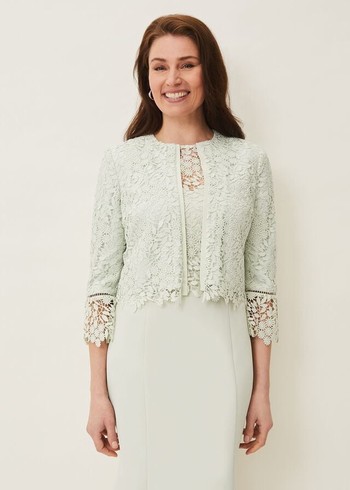 Phase Eight Georgia Lace Jackets Green USA | 2106378-IJ